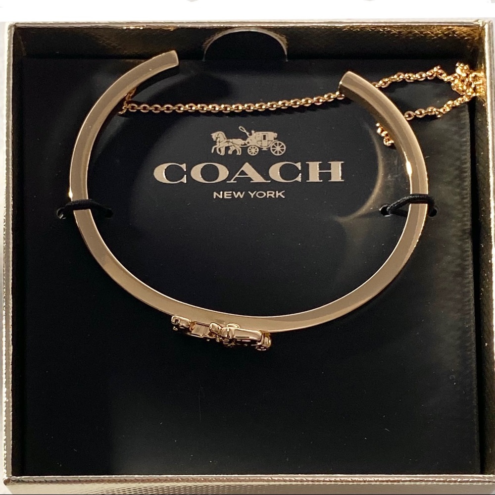 Coach Bracelet 2.25” Horse And Carriage Double Chain Cuff - Picture 5 of 11